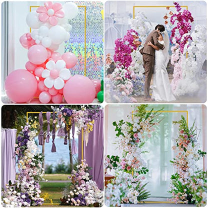 Wokceer Square Backdrop Stand Gold Metal Wedding Arch Stand 6.6FT x 4FT - color: Gold, size: 6.6FT x 4FT
