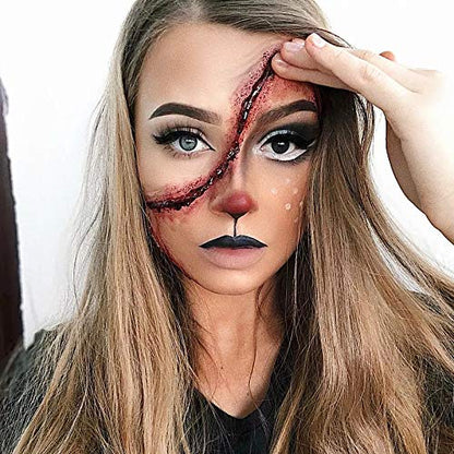 MEICOLY 3Pcs Special Effects SFX Makeup Kit,Fake Nose Skin Putty Wax Makeup for Cosplay,Scar Wax Fake Scar Modeling Wax for Cut Wound with Spatula,Fake Blood Scab Coagulated Blood Gel - color: scar wax kit,01