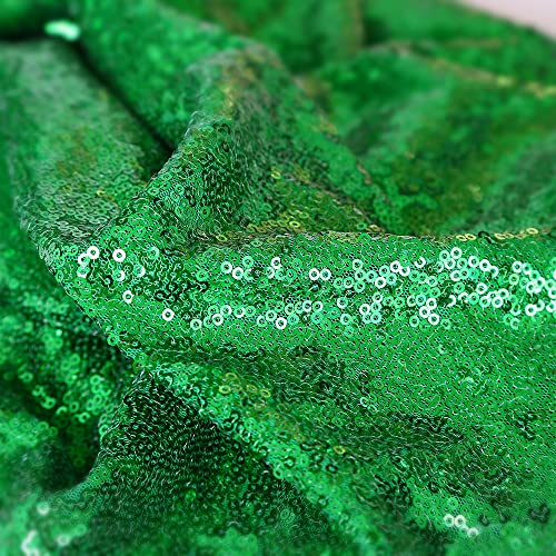 Green Sequin Backdrop Curtains 2 Panels 2FTx8FT Christmas Party Backdrop | Glitter Birthday Bridal Wedding Curtains Sparkle Photo Backdrop, Sparkly 3MM sequins with 4 inch rod pockets - color: Dark Green, size: 2 pcs-2ftx8ft