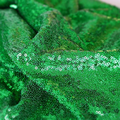 Green Sequin Backdrop Curtains 2 Panels 2FTx8FT Christmas Party Backdrop | Glitter Birthday Bridal Wedding Curtains Sparkle Photo Backdrop, Sparkly 3MM sequins with 4 inch rod pockets - color: Dark Green, size: 2 pcs-2ftx8ft
