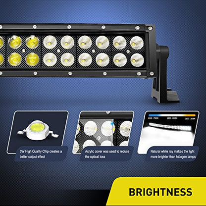 Nilight - 71013C-A 32" 180W Spot Flood Combo High Power LED Driving Lamp LED Light Bar Off Road Fog Driving Work Lights for SUV Boat Jeep Lamp,2 Years Warranty - size: 32Inch Curved 180W Light