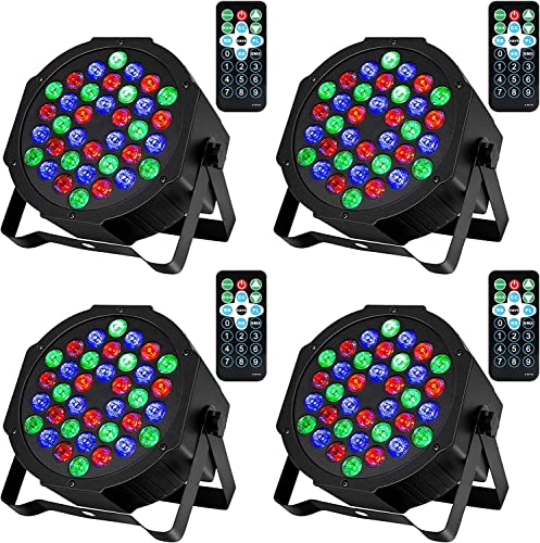 Litake 36 LED Stage Lights,DJ Par Lights Sound Activated,DMX & Remote Controlled LED Uplights for Events Wedding Dance Floor Party DJ Live Show-4 Packs - color: 4 Pack
