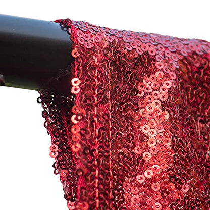 JYFLZQ Burgundy Sequin Backdrop Curtains for Party 2ft x 8ft 4Panel - color: Burgundy, size: 2 ft x 8 ft - 4 Panels