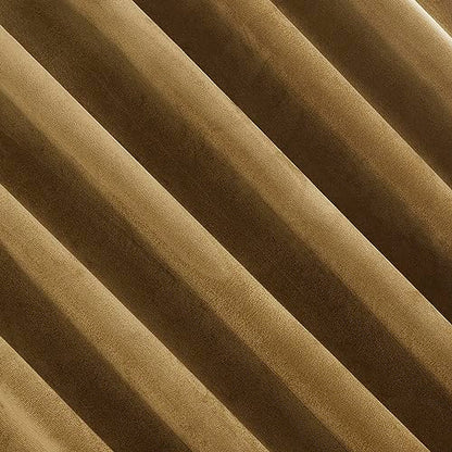 Sun Zero Hampshire Velvet Noise Reducing Thermal Extreme 100% Total Blackout Back Tab/Rod Pocket Curtain Panel, Gold, 50" W x 108" L (1 Panel) - color: Gold, size: 50"W x 108"L (Pack of 1)