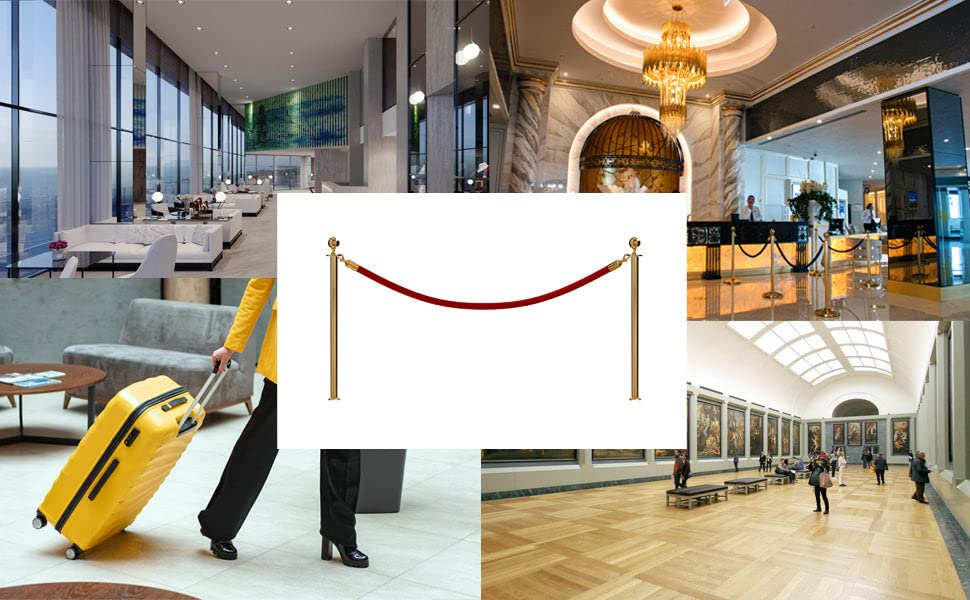 Montour Line CXLineF Post and Rope Stanchion, Fixed Base, (Satin Stainless Steel Post, Ball Top) - color: Ball Top, size: Satin Stainless Steel