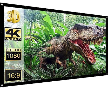 Projection Screens 40 in to 100in, Movie Projector Screen 16:9 4K Rear Front Movie Screen, Wrinkle Design, Widescreen for Movie Home 1.4-2.3 Meters Viewing Distance (40 inches) - size: 40 inches