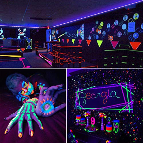 6.6ft 120 LED Black Light Strips, Battery Operated UV LED Strip for Glow Party, Halloween, Glass, Poster, Painting, Battery Not Included