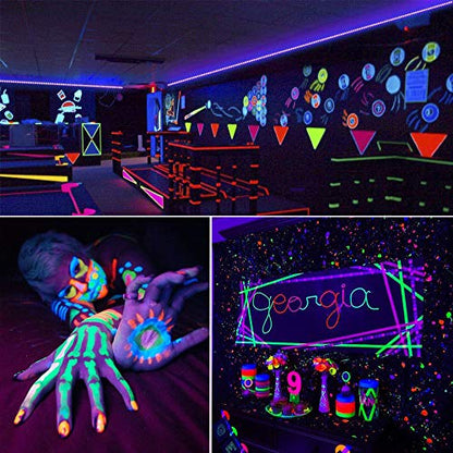 6.6ft 120 LED Black Light Strips, Battery Operated UV LED Strip for Glow Party, Halloween, Glass, Poster, Painting, Battery Not Included