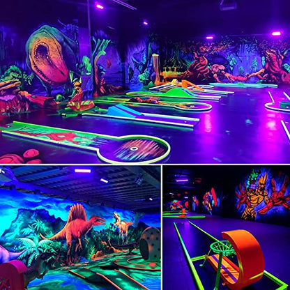 YANYCN 4 Pack 150W LED Black Lights, Blacklight Flood Light Outdoor with Plug and Switch, IP66 Waterproof for Dance Party, Glow in The Dark, Halloween Lights, Body Paint, Fluorescent Poster - size: 4pack 150W led black light