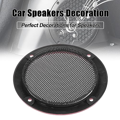 X AUTOHAUX 2pcs 3" Red Car Audio Speaker Cover Mesh Subwoofer Grill Horn Glossy Guard Protector - color: Red