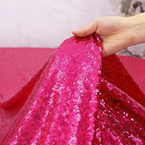 PartyDelight Hot Pink Sequin Backdrop Curtains 2x8ft 2 Panels - color: Hot Pink, size: 24"W x 96"L (Pack of 2)