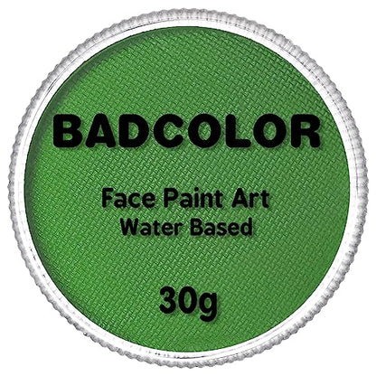 Light Green Face Body Paint(30gm), Water Activated Face Painting kit for Kids & Adults Party, SFX Makeup Facepaints for Halloween, St Patrick's Day, Witch, Alien, Goblin, Grinch, Frankenstein Cosplay - color: Light Green