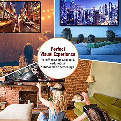 Jscreen 60 inch Projector Screen 16:9 HD Foldable Anti-Crease Portable Projection Movies Screen for Home Theater Outdoor Indoor Support Double Sided Projection