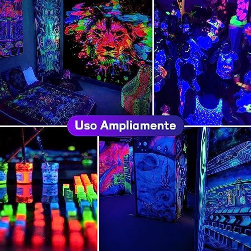150W LED Black Light 2 Pack, Black Lights for Glow Party, Ultra Thin Black Lights Flood Lights with On/Off Switch, Glow in The Dark, for Party, Halloween, Body Painting - style: 150W-2Pack