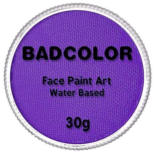 Light Purple Face Body Paint (30gm), Water Activated Face Paint Kit Safe for Kids & Adults, Safe Face Painting for Halloween Widowmaker Mermaid Ursula Cosplay Costume SFX Makeup - color: Light Purple