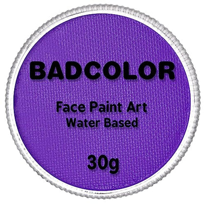 Light Purple Face Body Paint (30gm), Water Activated Face Paint Kit Safe for Kids & Adults, Safe Face Painting for Halloween Widowmaker Mermaid Ursula Cosplay Costume SFX Makeup - color: Light Purple