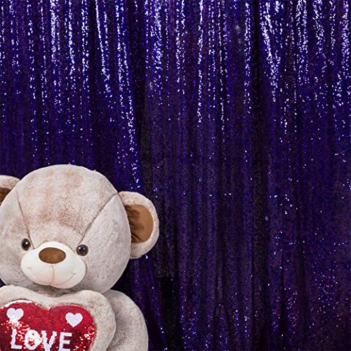 JYFLZQ Purple Sequin Backdrop Curtains for Party 2ft x 4ft 1Panel - color: Purple, size: 2 ft x 8 ft - 4 Panels