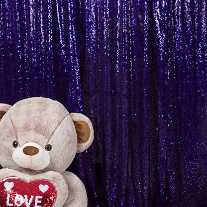 JYFLZQ Purple Sequin Backdrop Curtains for Party 2ft x 4ft 1Panel - color: Purple, size: 2 ft x 8 ft - 4 Panels