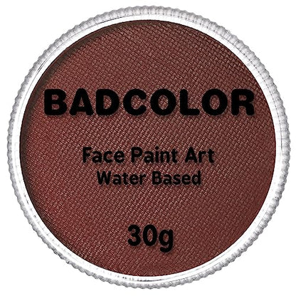Brown Face Body Paint(30gm), Water Activated Face Painting Kit Safe for Kids & Adults, Non-Toxic SFX Makeup Facepaints Kit for Halloween Camo Soldier Wolfman Costume Cosplay Party - color: Brown