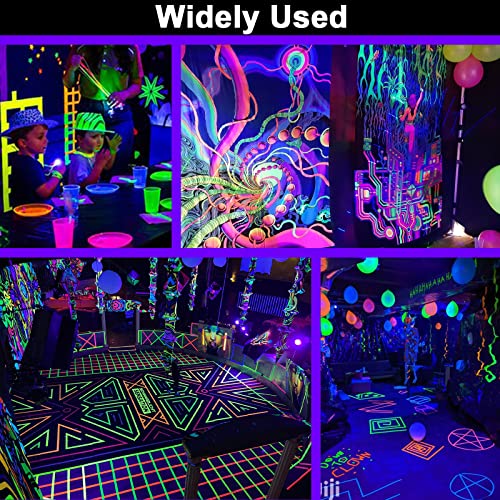 Black Lights Bar HWay 200W LED Blacklight 2 Pack IP66 Waterproof Black Flood Light with Plug for Blacklight Party, Stage Lighting, Fluorescent Poster and Neon Glow in The Dark Night