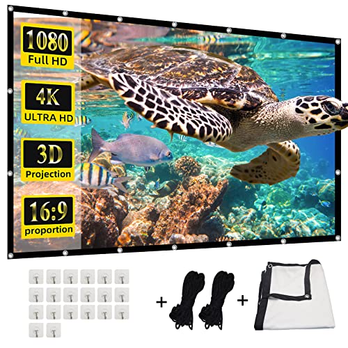 Projector Screen,HUANYINGBJB 4K 16:9 HD Rear Front Projector Screens Foldable Projection Screen Double-Sided Portable Outdoor Indoor Projectors Screen for Movie Home Theater (180) - size: 180 inches