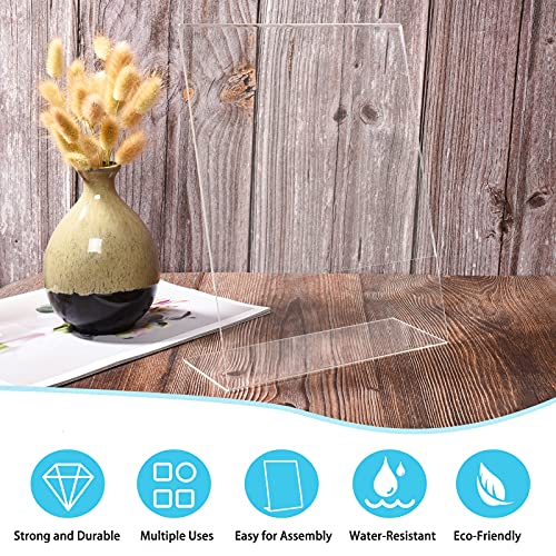 Acrylic Sign Holder 6 Pack 8.5x11 Slant Back Acrylic Stands for Display Plexiglass Clear Acrylic Display Stands for Ad Frame, Picture Photo Frames, Promotions, Restaurants, Office, Store, Home - size: Vertical 6 pack 8.5 x 11 inches