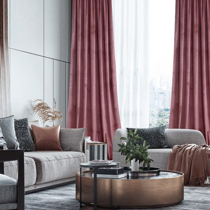 Roslynwood Velvet Dusty Rose Curtain 84 inch Long - Curtains Block Light Rod Pocket Thermal Insulated Window Drapes Set for Living Room/Bedroom/Dining Room, W52 x L84, 2 Panels - color: Dusty Rose, size: 52"W x 84"L (Pack of 2)