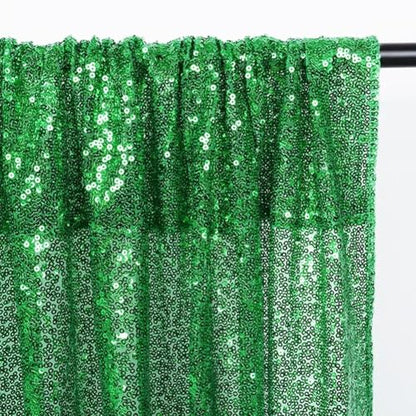 Eternal Beauty Green 3mm Sequin Backdrop 2x8 Ft 2 Pack Wedding | Dense Sparkle Fabric With Breathable Mesh Backing And Rod Pocket For St Patricks Day Parties And Photo Booth Events - color: Green, size: 2Ftx8Ft