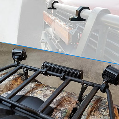 Nilight - 90020D 4PCS Mounting Bracket Kit LED Off-Road Light Horizontal Bar Tube Clamp Roof Roll Cage Holder,2 Years Warranty, Black | Fits 1", 1.5", 1.75", 2" Horizontal Bars Roll Cage Bull Bar Roof Rack Mount Holder for Truck ATV UTV SUV Boat - size: F