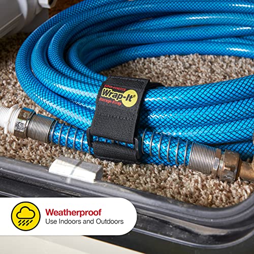 Super-Stretch Wrap-It Storage Straps - 12" (8 Pack) - Elastic Hook and Loop Cinch Straps | Elastic Hook and Loop Cinch Straps - color: Black, size: 12" (8 Pack)