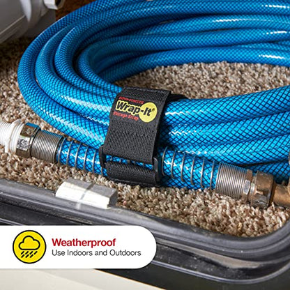 Super-Stretch Wrap-It Storage Straps - 12" (8 Pack) - Elastic Hook and Loop Cinch Straps | Elastic Hook and Loop Cinch Straps - color: Black, size: 12" (8 Pack)