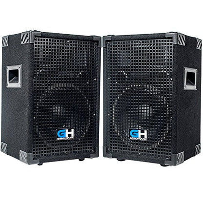 Grindhouse Speakers - GH10L-Pair - Pair of Passive 10 Inch 2-Way Loudspeaker Cabinet - 600 Watt each Full Range PA/DJ Band Live Sound Speaker - size: Pair