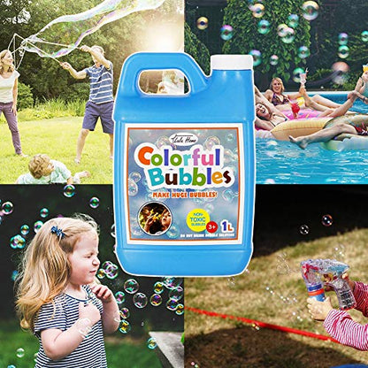 Lulu Home 33.8 OZ/1 L Concentrated Bubble Solution, Refill for Bubble Machines, Giant Wands, and Blowers - Up to 2.5 Gallons for Kids' Birthday Parties | Refill for Bubble Machines, Giant Wands, and Blowers, Up to 2.5 Gallons, For Kids' Birthday Parties -
