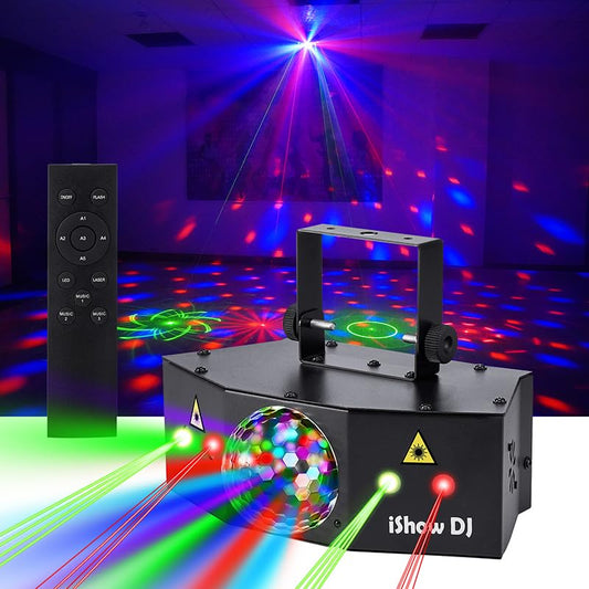 Disco Lights, Ball Party DJ Strobe Light Stage Lights for Parties Support DMX512 and Sound Activated Indoor for Dance Floor Birthday Rave Bar Karaoke KTV Xmas Christmas Wedding Show Club