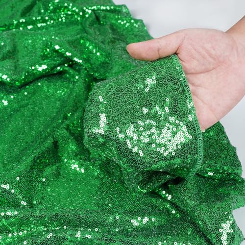 PartyDelight Green Sequin Backdrop Curtains 2x8ft 2 Panels - color: Green, size: 24"W x 96"L (Pack of 2)