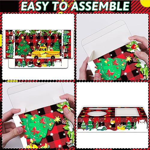 32pcs Christmas Party Supplies Movie Night Snack Trays Hold Popcorn Candy Food Drink, Merry Christmas Movie Theater Popcorn Holder Decorations for Kid's Birthday Party Concession Stand Family - style: Christmas Movie Night