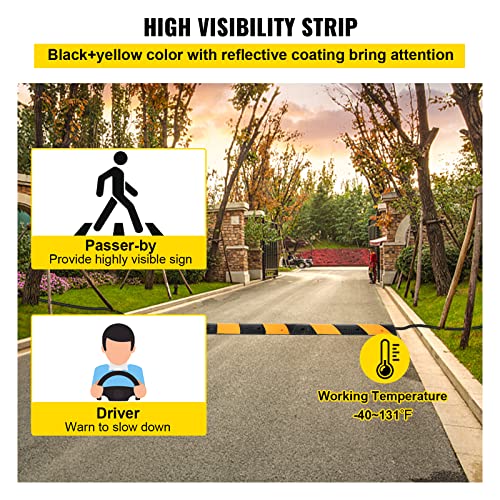 VEVOR Rubber Speed Bump, 2 Pack 2 Channel Speed Bump Hump, Long Modular Speed Bump Rated 22000 LBS Load Capacity, 39.3''x12''x1.97'' inch Garage Speed Bump for Asphalt Concrete Gravel Driveway - style: 2 Channel-2PCS