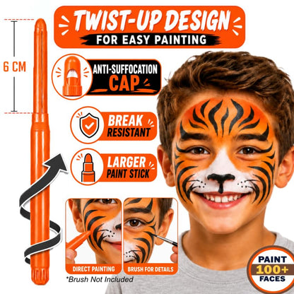 Jim&Gloria Face Paint Kit with Stencils, 12 Large Professional Face Painting Kit for Kids Party Makeup, Facepaint Washable Body Paint for Adults Skin Color Crayons, Girls Christmas Gifts, Crafts Toys