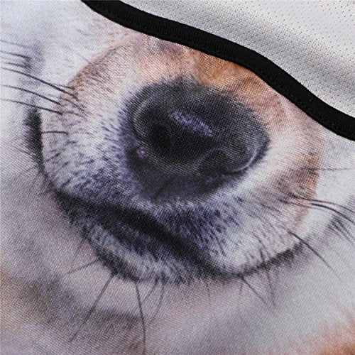 WTACTFUL 3D Animal Ears Balaclava, Breathable Face Mask for Halloween | Stand-Up Ears, Windproof Dustproof, Quick-Dry, No Fade Print, Soft, for Music Festivals Raves Ski Snowboard Moto Party - color: Shiba Inu Meb-03
