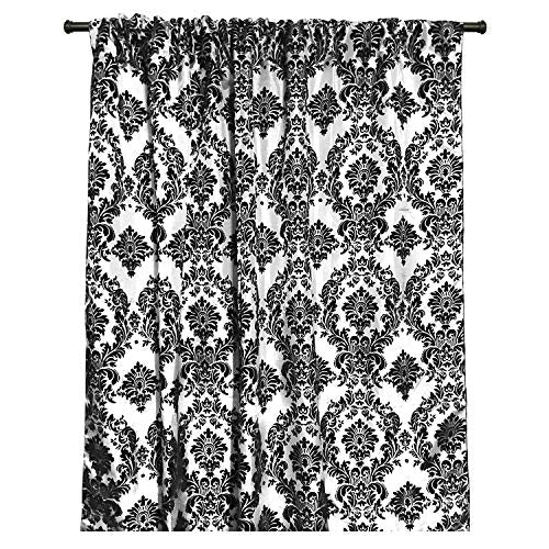 lovemyfabric Taffeta Flocking Damask Print Window Curtain Panel/Stage Backdrop/Photography Backdrop-Black on White (2, 56"X108") - size: 56"W x 108"L (Pack of 1)