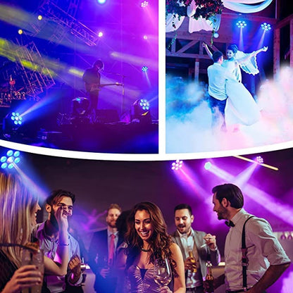 Betopper 7x8W Moving Head DJ Lights,RGBW Stage Lighting-2 Packs | 7x8W RGBW LEDs, DMX512/Auto/Sound/Master-Slave, Mini Moving Head Light For Stage, Party, Club, Wedding Event, Festival, Disco