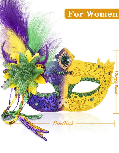 SIQUK Couple Masquerade Masks Set Venetian Party Mask Costume Mask - color: Arrow Mardi Gras