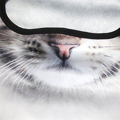 WTACTFUL 3D Animal Ears Balaclava, Breathable Face Mask for Halloween | Stand-Up Ears, Windproof Dustproof, Quick-Dry, No Fade Print, Soft, for Music Festivals Raves Ski Snowboard Moto Party - color: Cat Meb-20