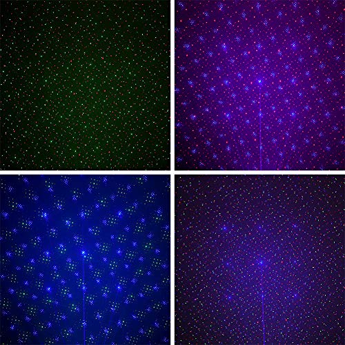 SUNY Mini Portable Cordless Laser Lights Rechargeable RGB Stars Patterns GOBO Projector Sound Activated Music DJ Party Lights for Outdoor Travel Camping Disco Live Show Home Dance