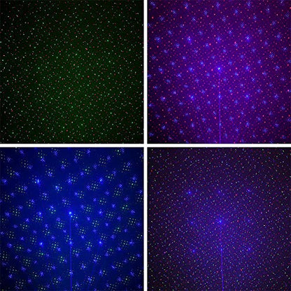 SUNY Mini Portable Cordless Laser Lights Rechargeable RGB Stars Patterns GOBO Projector Sound Activated Music DJ Party Lights for Outdoor Travel Camping Disco Live Show Home Dance