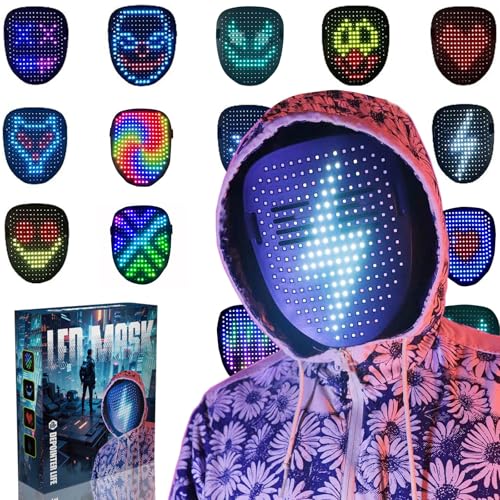 Depointer Life LED Mask Gesture Sensing Light up Mask Cool Gifts for Kids | Halloween Costumes,Christmas,Boy Gifts,Coolest Gifts,Trunk or Treat,USB-C Rechargeable,Suitable for Adults And Children - style: Rechargeable Mask