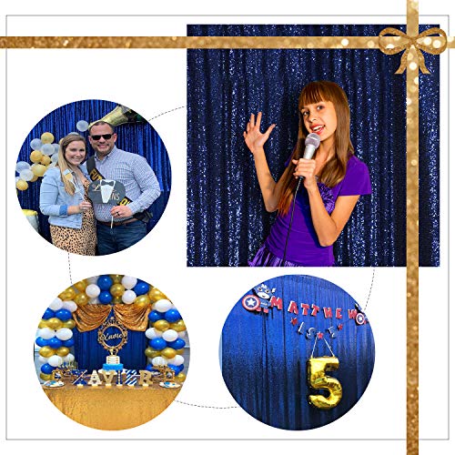 Sequin Backdrop Curtain,Glitter Non-Transparent Sequin Photography Background Backdrop Curtain for Birthday Party Wedding Festival Ceremony 6FTx8FT (Navy Blue) - color: Navy Blue, size: 6ft x 8ft