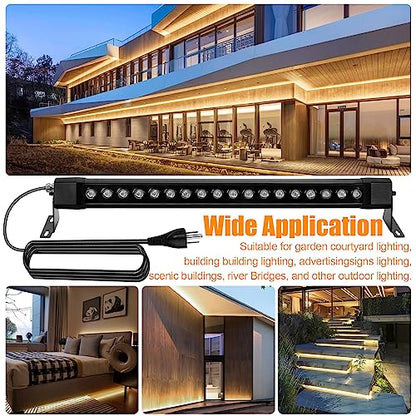 Outdoor Wall Washer Lights 2 Pack,36W 4000K Neutral White Wall Light,120V IP67 Waterproof 2ft Led Linear Wall Light Bar for Outdoor Indoor Building Sign, Hurches,Garden,Courtyards Lighting - size: 4000K 24Inch 2Pack