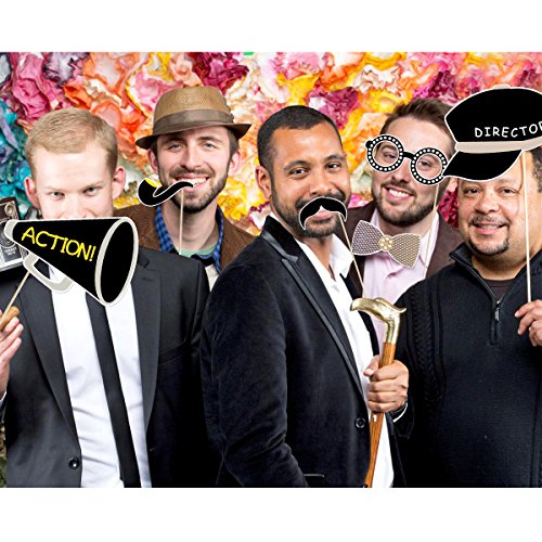 BESTOYARD Movie Night Photo Booth Props 21-Piece Kit – Cardboard Cutouts for Birthday, Prom & Themed Parties, Funny Props for Kids & Adults