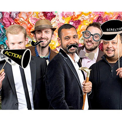 BESTOYARD Movie Night Photo Booth Props 21-Piece Kit – Cardboard Cutouts for Birthday, Prom & Themed Parties, Funny Props for Kids & Adults